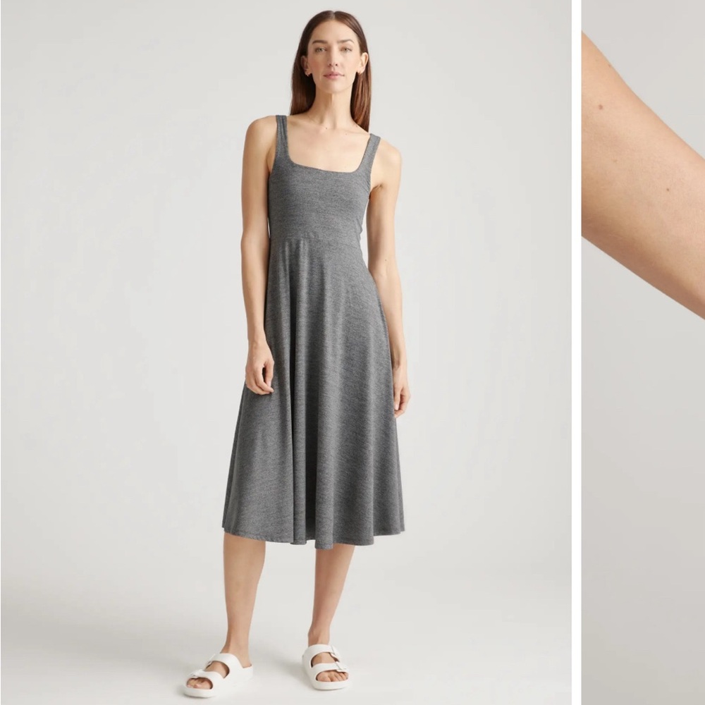 Quince Fit and Flare Dress - Heather grey/L